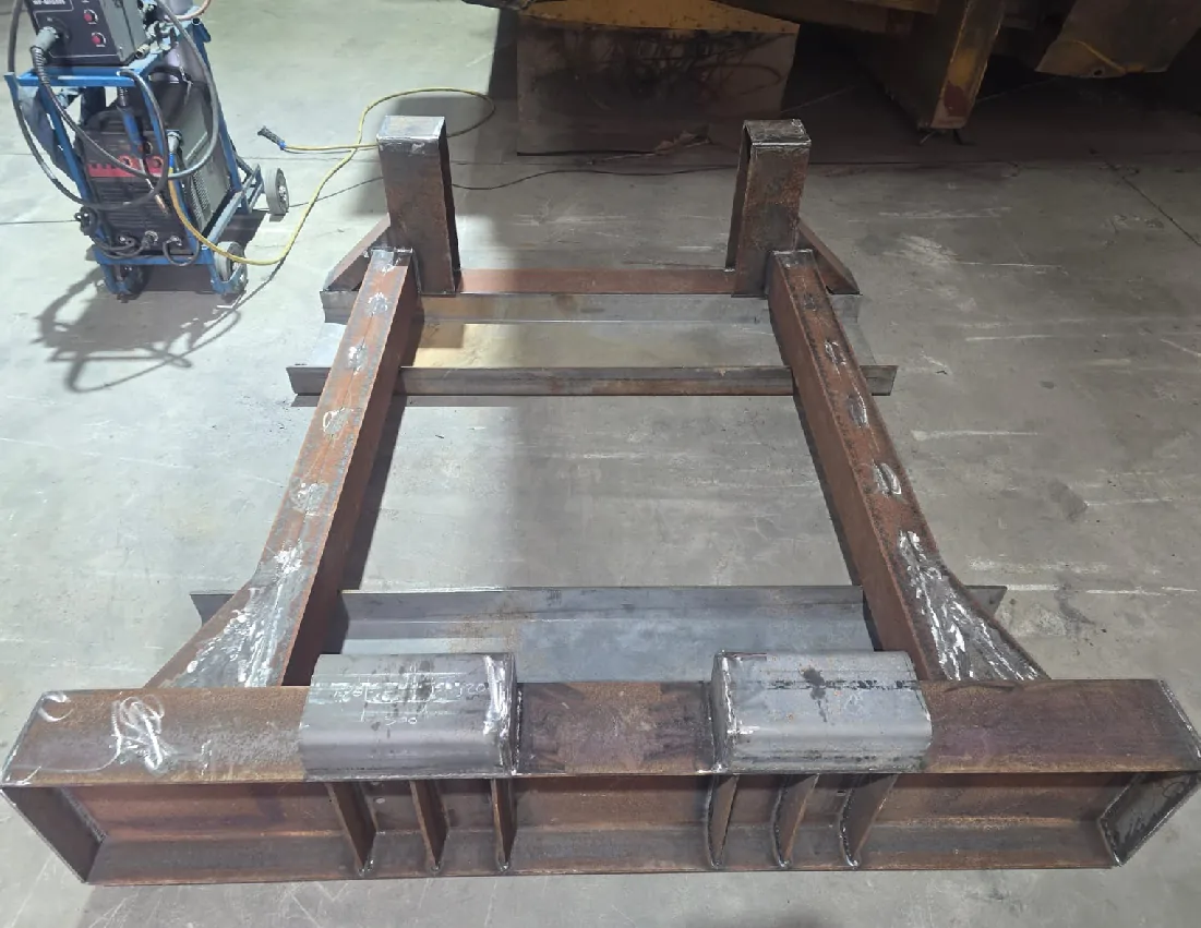 Fabricated steel assembly being built in the CBU Engineering workshop