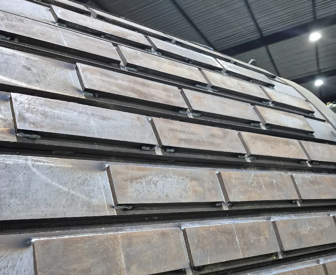 Wear-resistant steel plate installed on a heavy engineering component by CBU Engineering